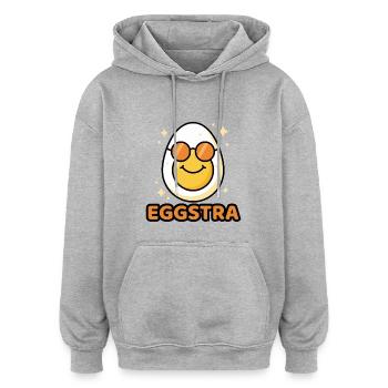 EGGSTRA Chill Mode Ei mit Sonnenbrille Ostern  - Oversized Unisex Hoodie - Grau meliert - Vorne - Noah (186cm)