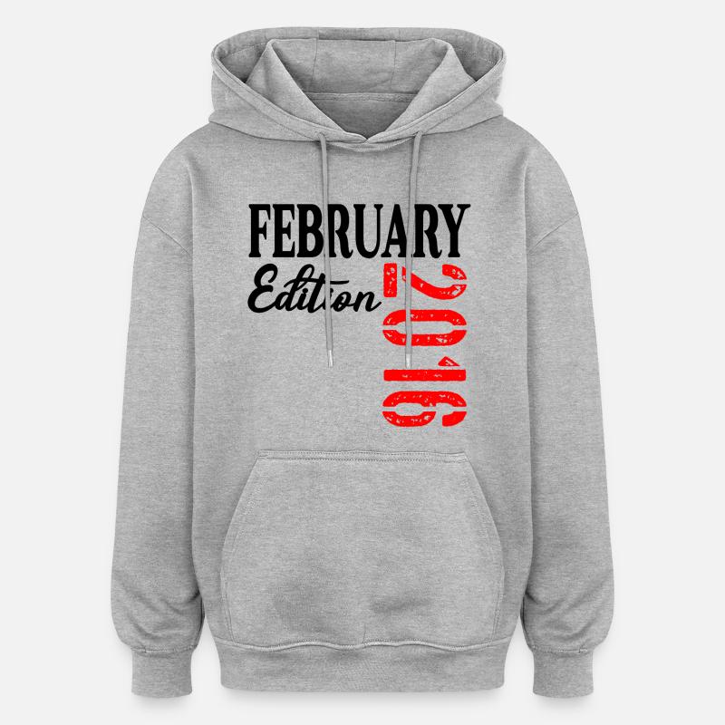 Février 2016 - 11e anniversaire - Sweat à capuche oversize unisexe - gris chiné