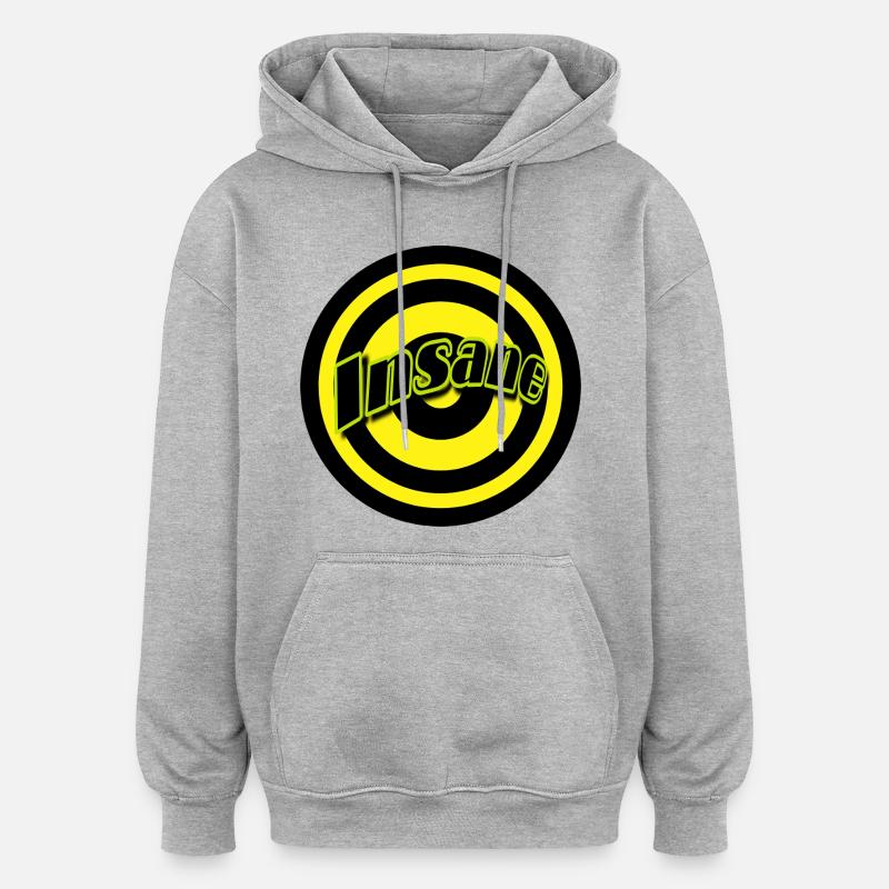 Conception folle de cercle néon - Sweat à capuche oversize unisexe - gris chiné