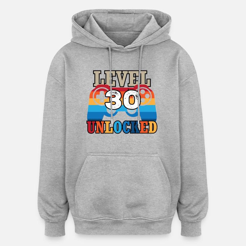 30e anniversaire 30 ans de jeu - Sweat à capuche oversize unisexe - gris chiné