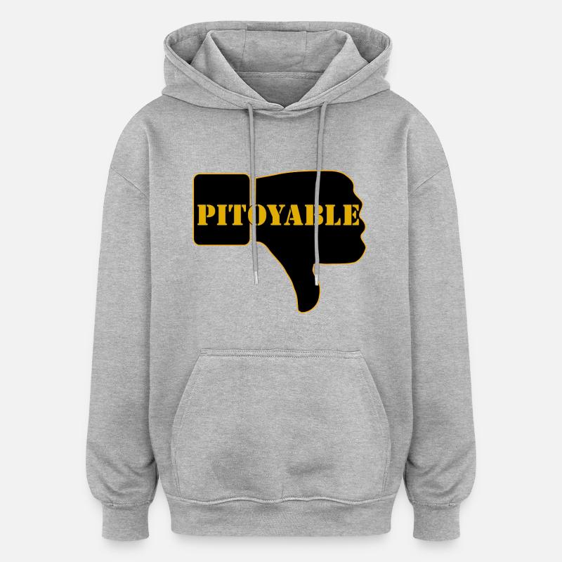 PITOYABLE - Sweat à capuche oversize unisexe - gris chiné
