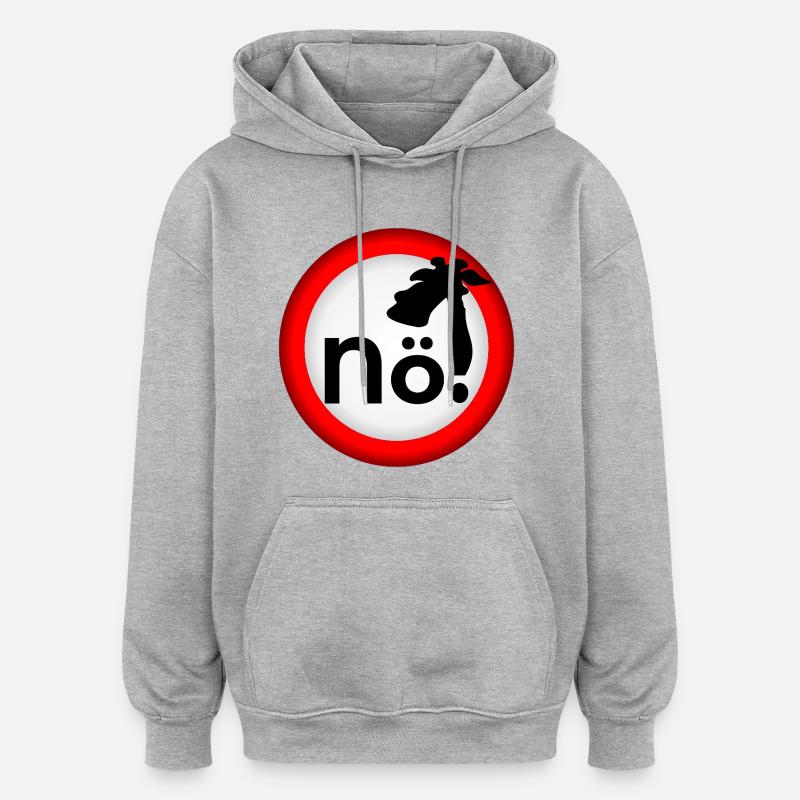 Interdiction : Pas de girafe - Sweat à capuche oversize unisexe - gris chiné