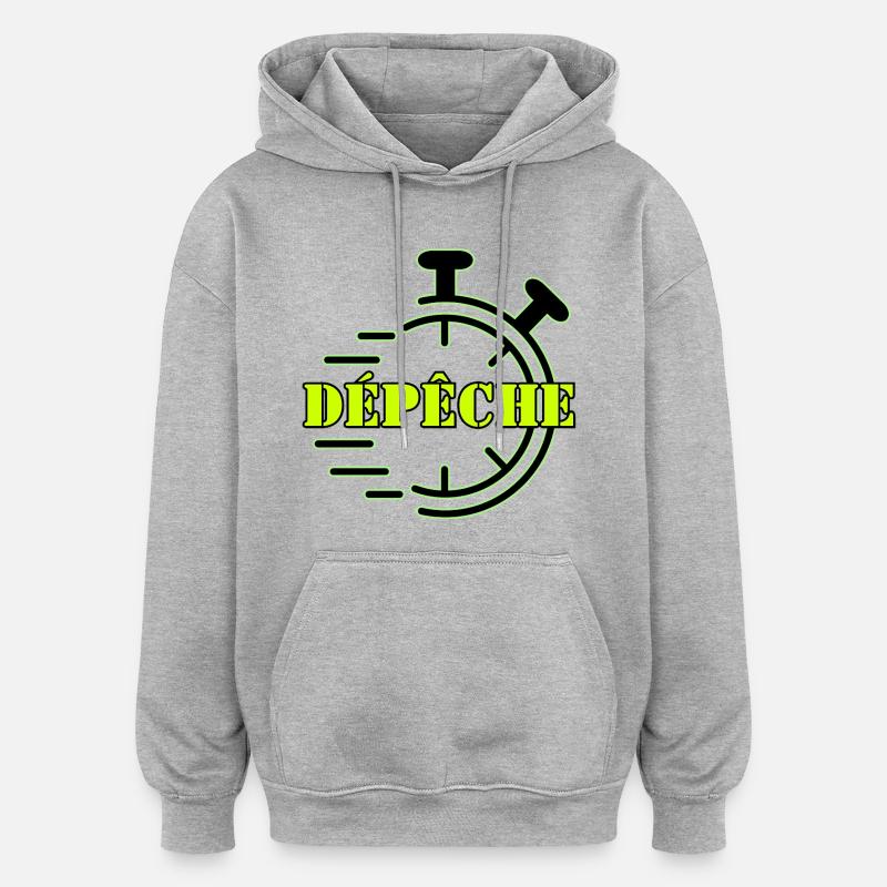 DÉPÊCHE. - Sweat à capuche oversize unisexe - gris chiné