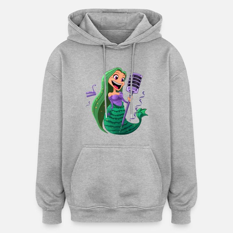 Sea MicroSinger - Sweat à capuche oversize unisexe - gris chiné