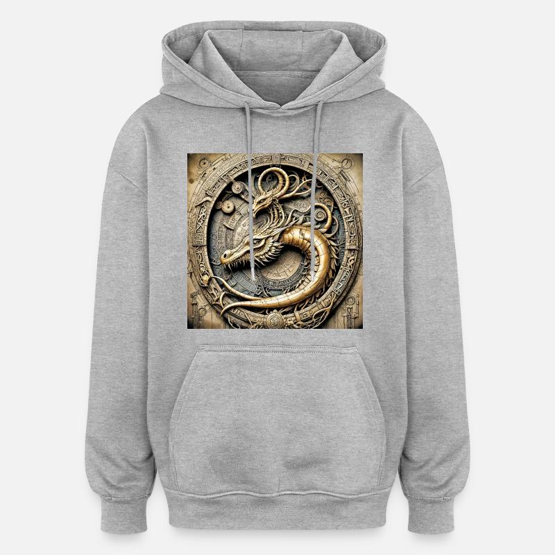 Ppatch 04 - Sweat à capuche oversize unisexe - gris chiné