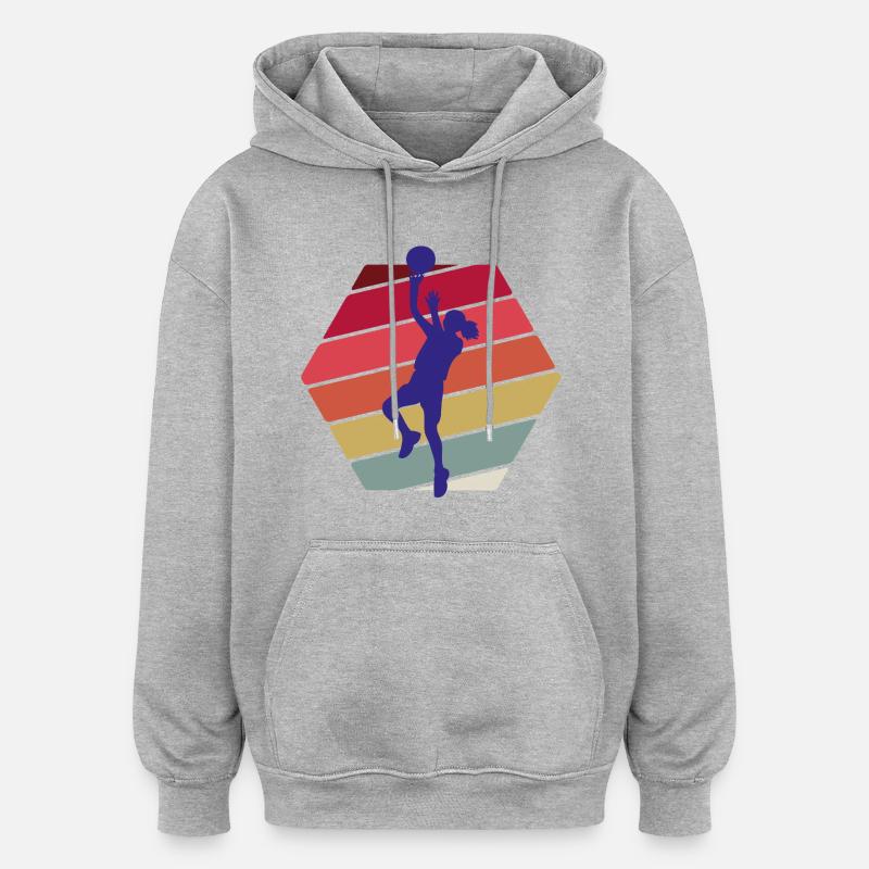 Basketteur - Sweat à capuche oversize unisexe - gris chiné
