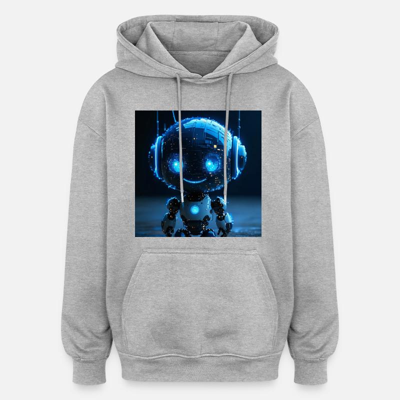 Robot ai sniffer de données - Sweat à capuche oversize unisexe - gris chiné