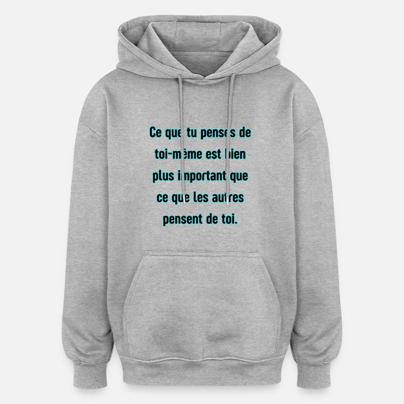Une pensée positive - Sweat à capuche oversize unisexe - gris chiné