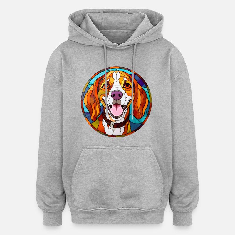 Foxhound d’Amérique - Sweat à capuche oversize unisexe - gris chiné