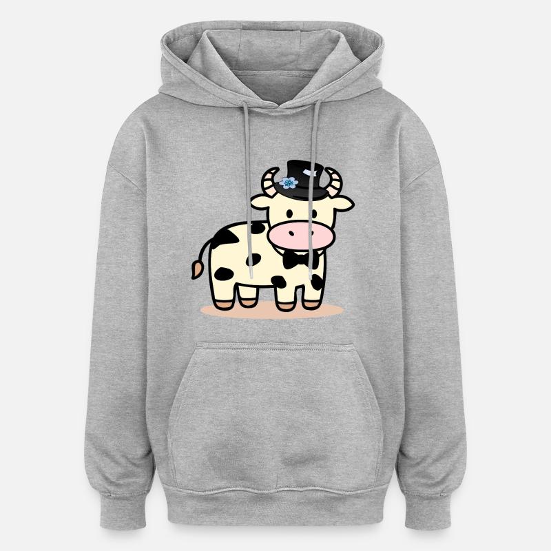 Marié Vache de mariage - Sweat à capuche oversize unisexe - gris chiné