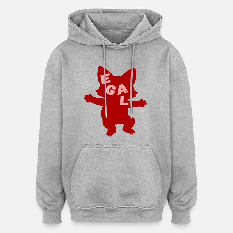 Fuchs Peu importe la légèreté - Sweat à capuche oversize unisexe - gris chiné