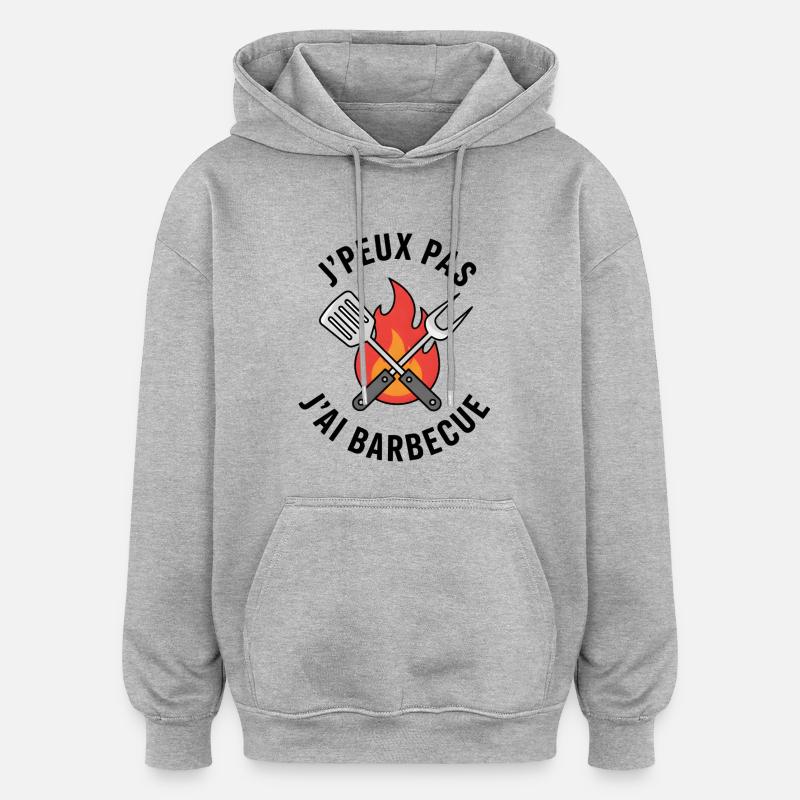 Flame Grill and Crossover Tools - Oversized Unisex Hoodie - heather grey