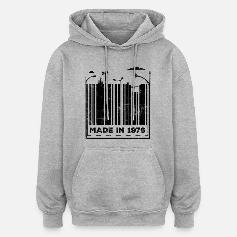 50° compleanno 1976 - Felpa con cappuccio unisex oversize - grigio melange