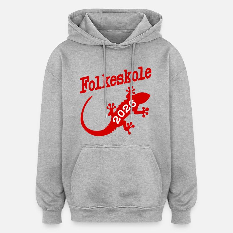 École primaire 2026 - Sweat à capuche oversize unisexe - gris chiné