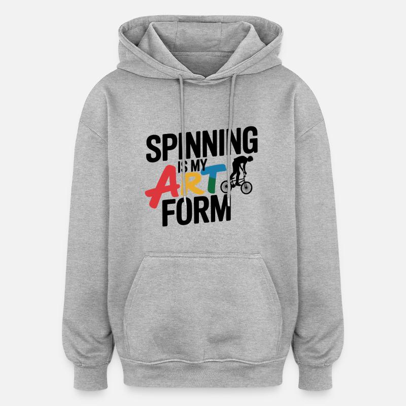 Art artistique du cyclisme - Sweat à capuche oversize unisexe - gris chiné