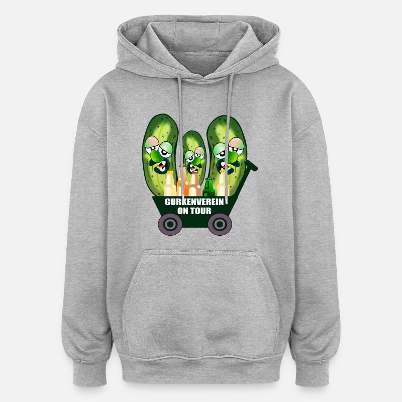 Bière à main du Cucumber Club - Sweat à capuche oversize unisexe - gris chiné