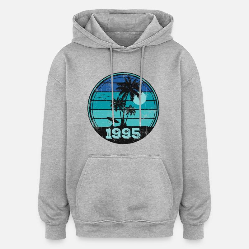Millésime 1995 - Sweat à capuche oversize unisexe - gris chiné
