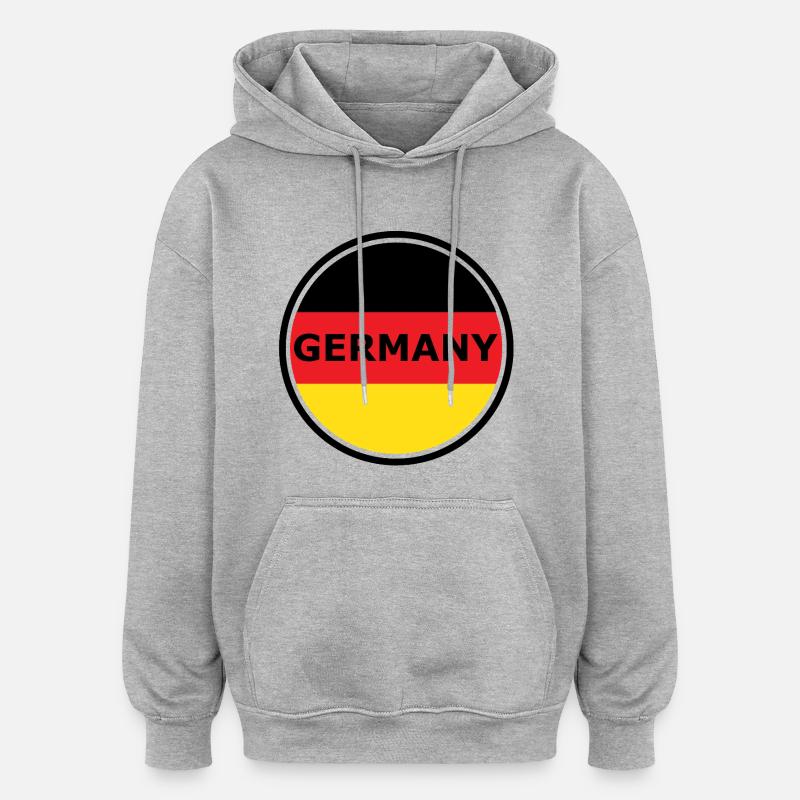 Graphique en demi-cercle du drapeau allemand - Sweat à capuche oversize unisexe - gris chiné