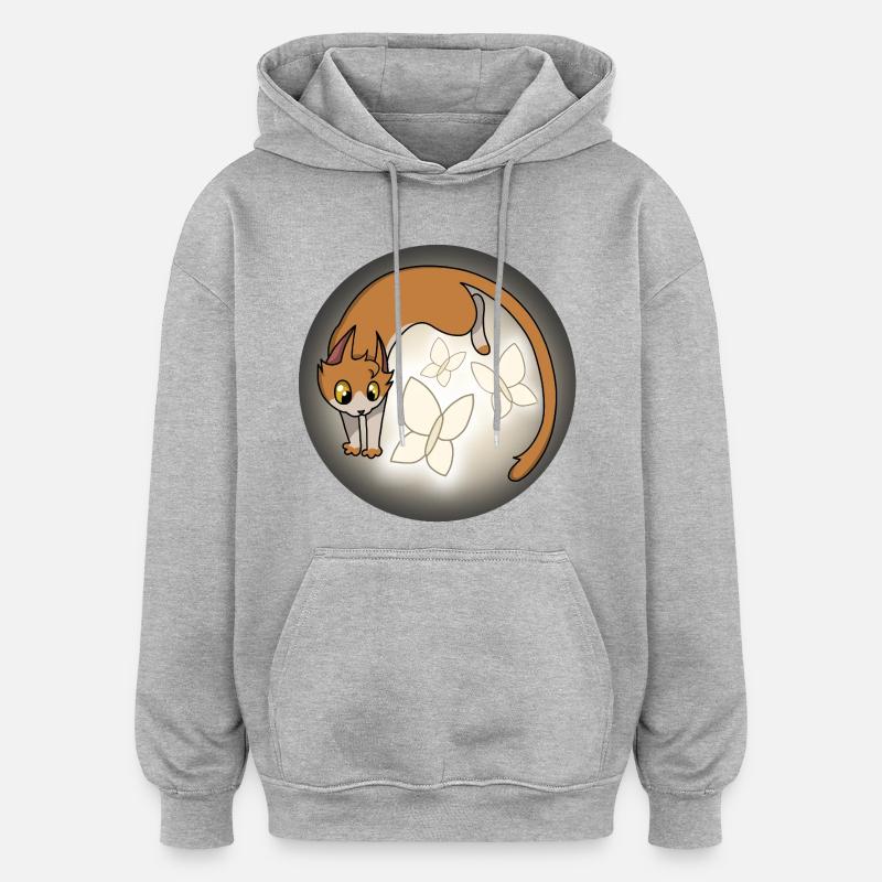 Moustaches de lumière - Sweat à capuche oversize unisexe - gris chiné