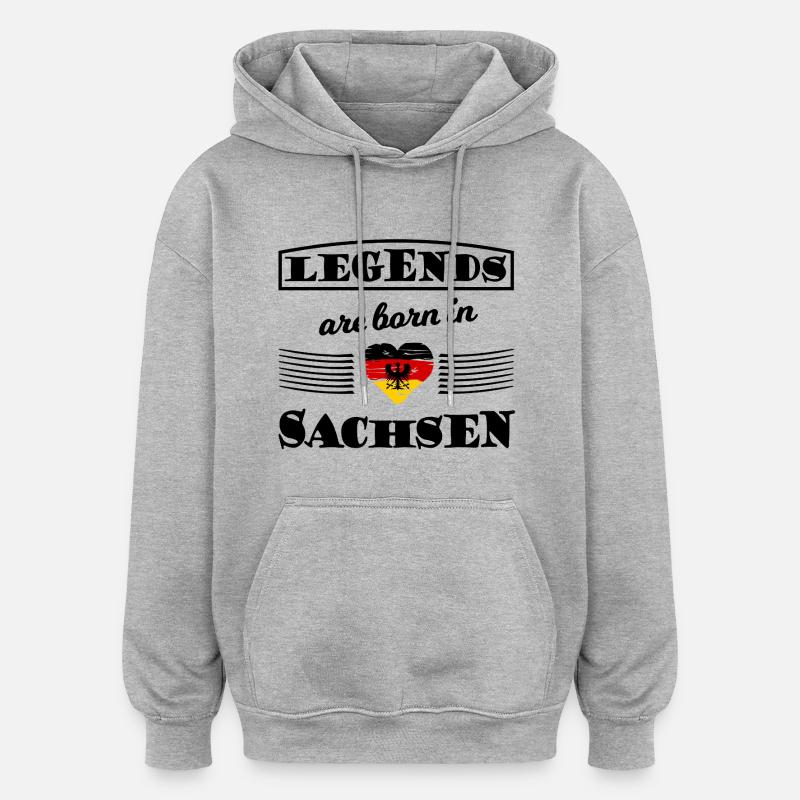 Bouclier saxon rouge doré - Sweat à capuche oversize unisexe - gris chiné