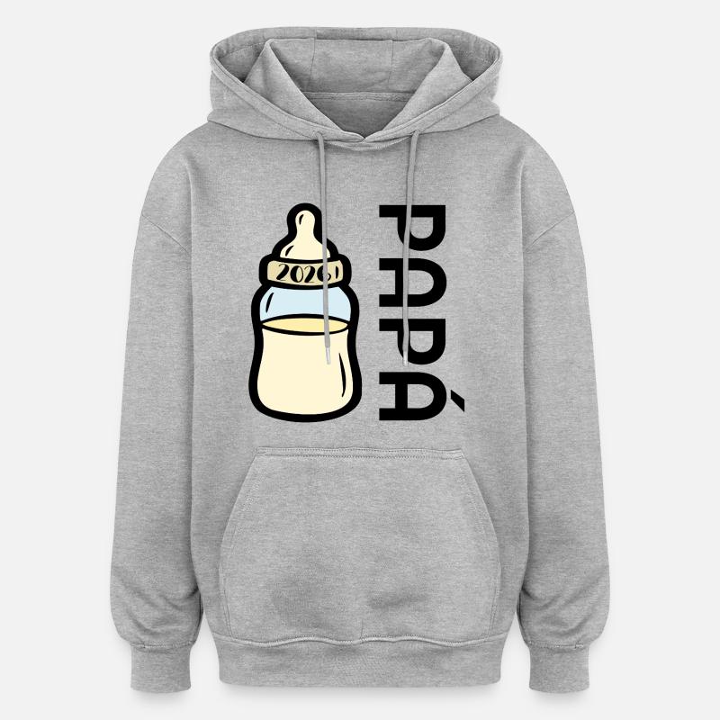 Papa espagnol bébé 2026 - Sweat à capuche oversize unisexe - gris chiné