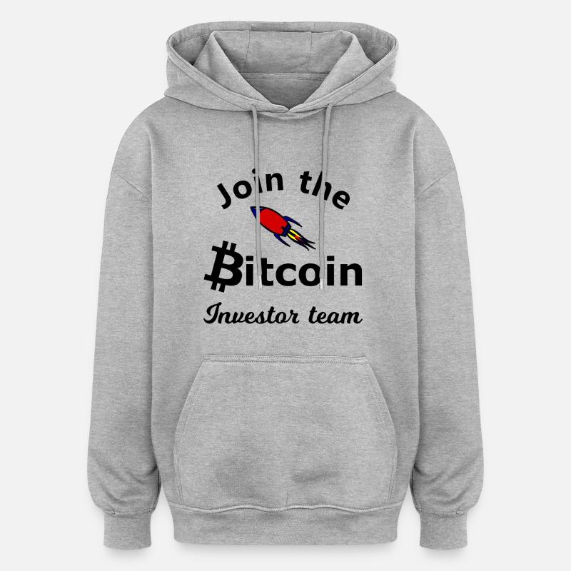 Le bitcoin s’envole vers la lune - Sweat à capuche oversize unisexe - gris chiné