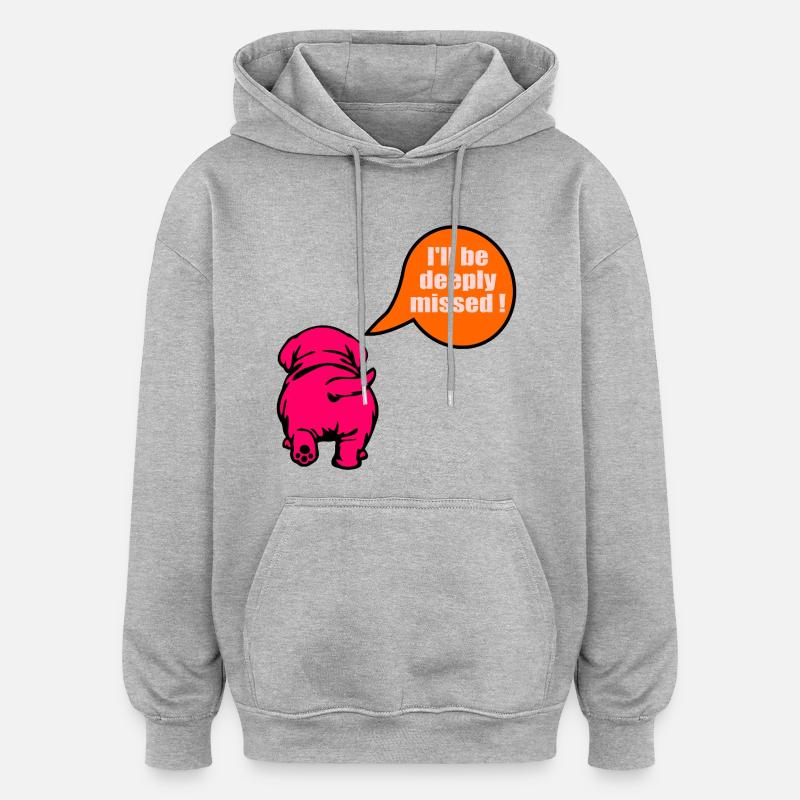 Chien d’adieu drôle - Sweat à capuche oversize unisexe - gris chiné