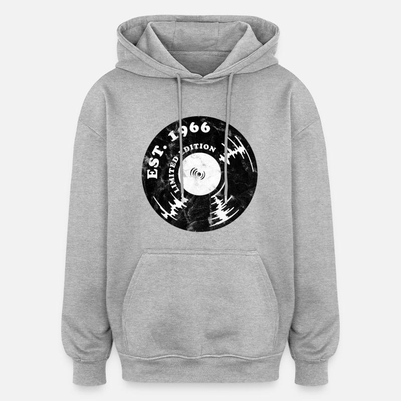 Millésime 1966 - Sweat à capuche oversize unisexe - gris chiné