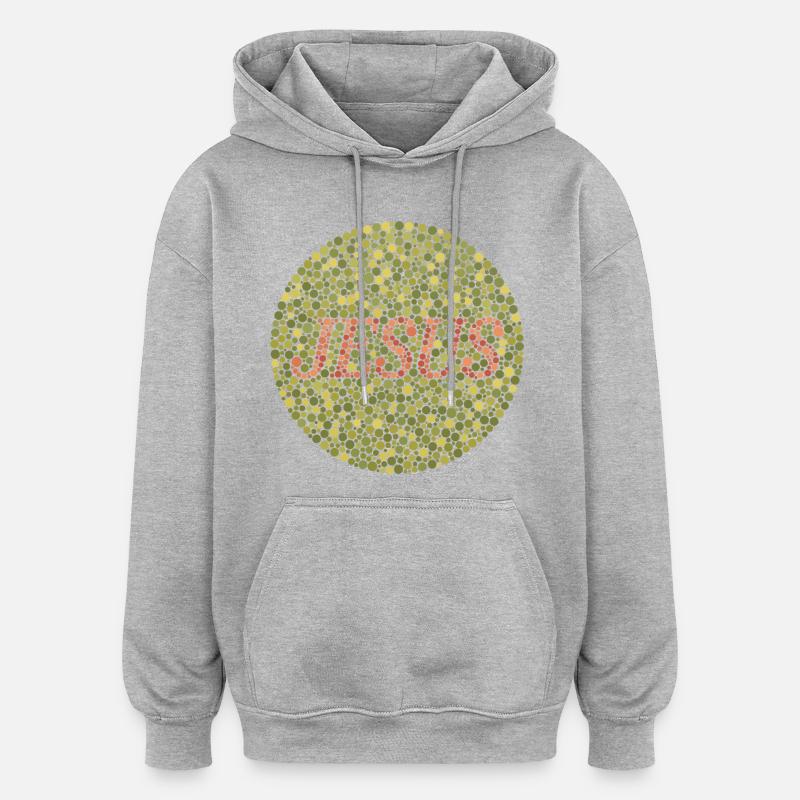 Jésus t’aime | Foi | Don - Sweat à capuche oversize unisexe - gris chiné