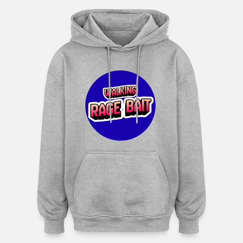 Walking Rage Bait - Oversized Unisex Hoodie - heather grey