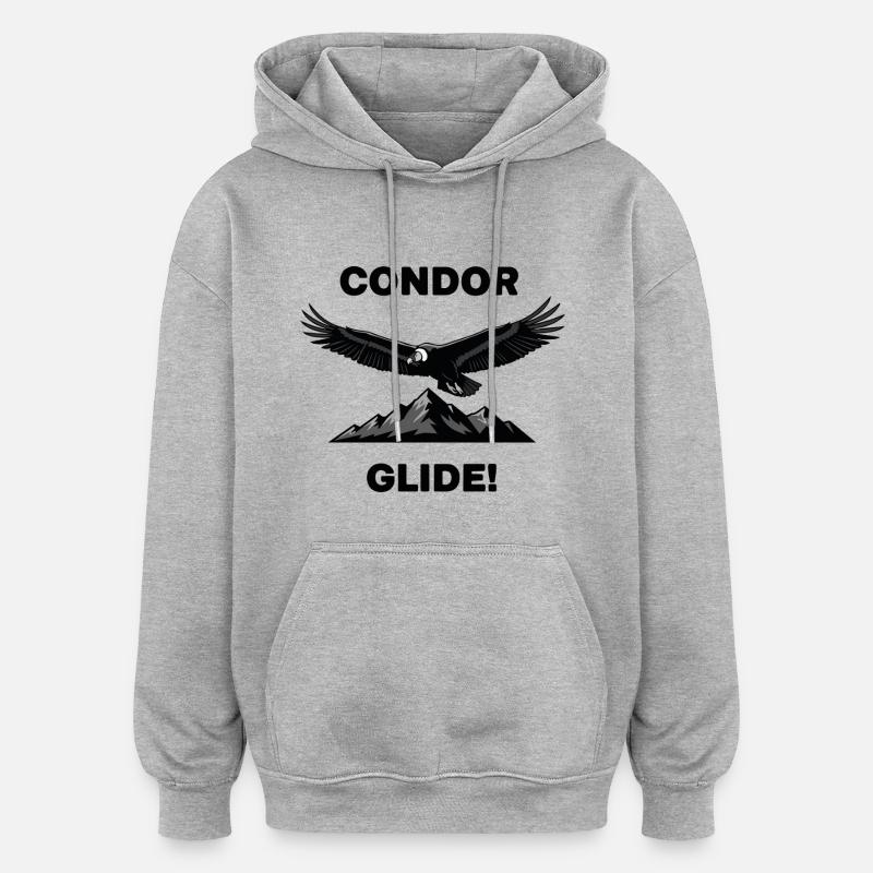 Anden-Kondor-Gleitflug Schwarzer Condor - Oversized Unisex Hoodie - Grau meliert