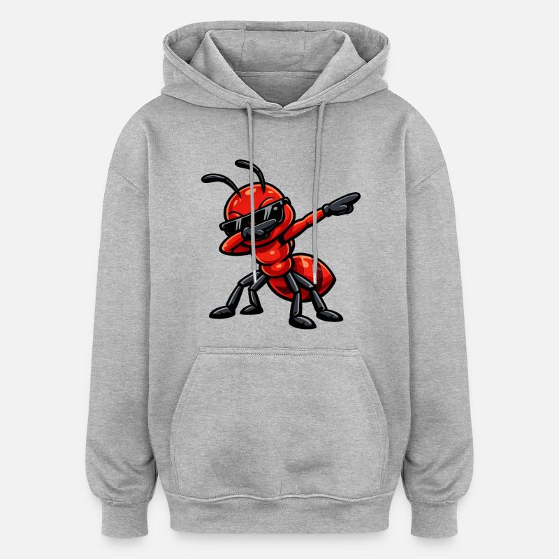 Fourmi à tampons - Sweat à capuche oversize unisexe - gris chiné