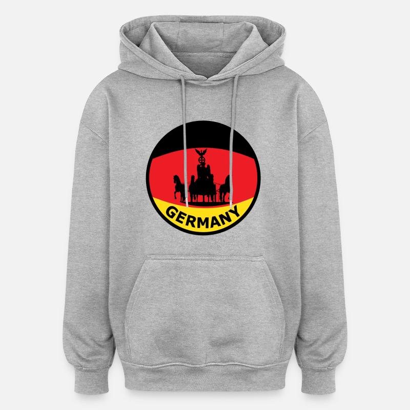 Silhouette du char du drapeau allemand - Sweat à capuche oversize unisexe - gris chiné
