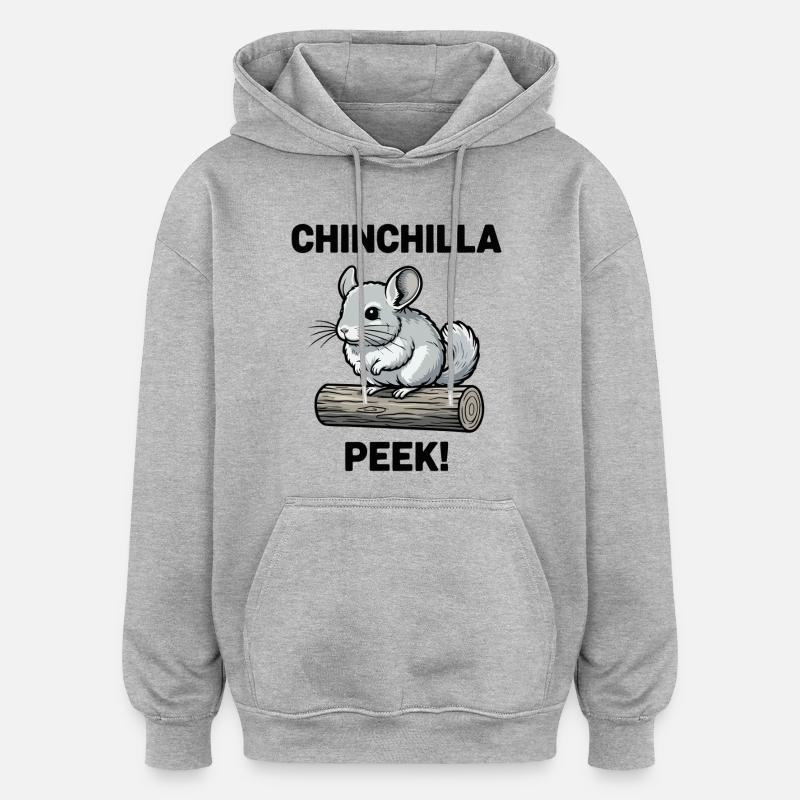 Chinchilla Peek Rongeur Fourrure Buche - Sweat à capuche oversize unisexe - gris chiné