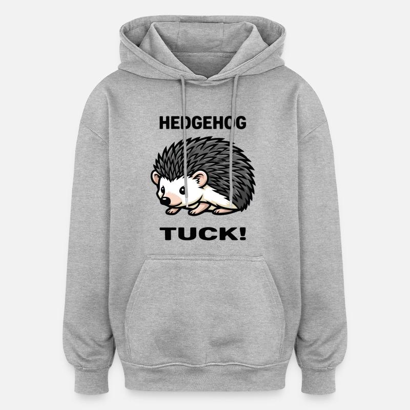 Igel-Igel-Igel-Dornengarten - Oversized Unisex Hoodie - Grau meliert