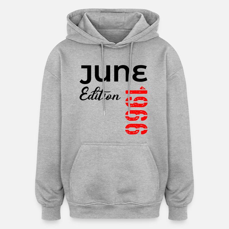 60e anniversaire juin 1966 - Sweat à capuche oversize unisexe - gris chiné