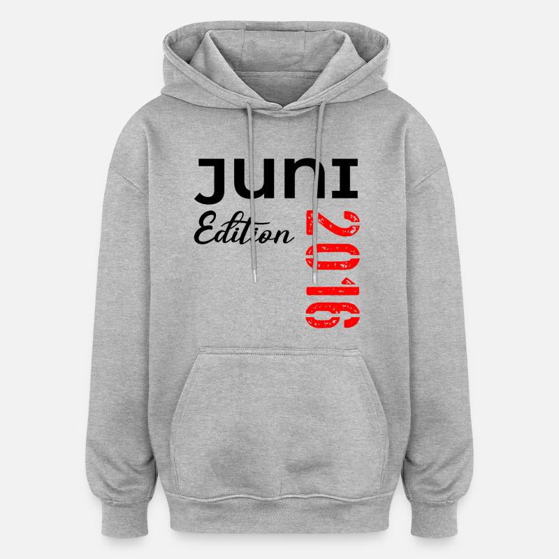 Juin 2016 - Anniversaire 2016 - Sweat à capuche oversize unisexe - gris chiné