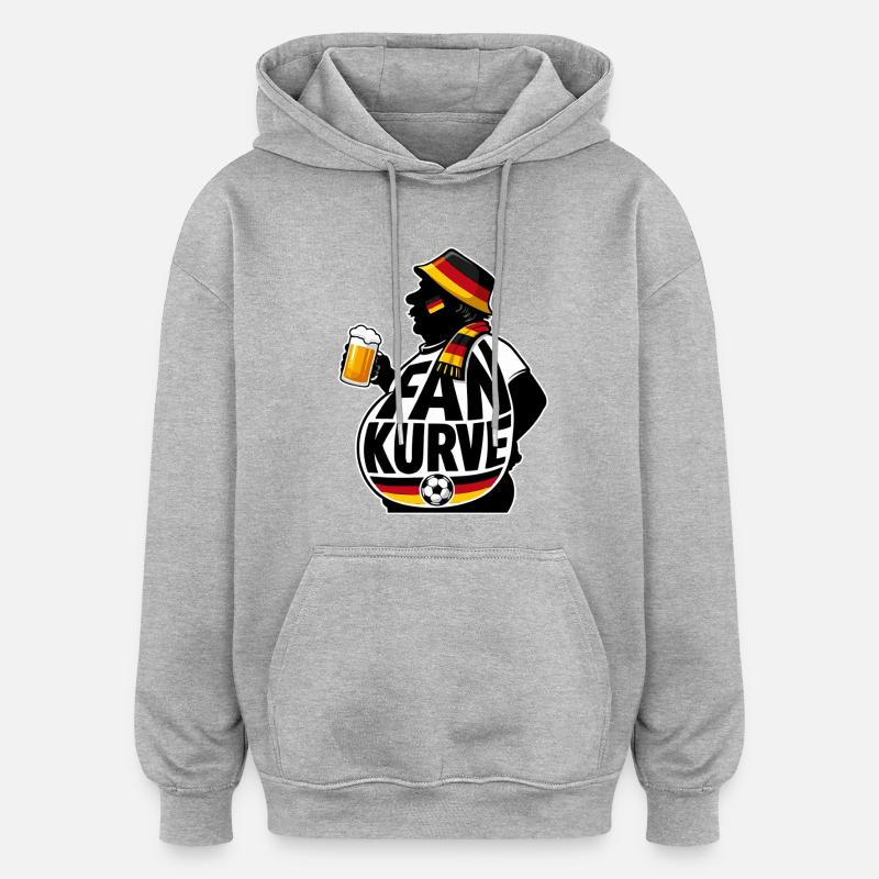 Fankurve Bierfreude Design - Oversized Unisex Hoodie - Grau meliert