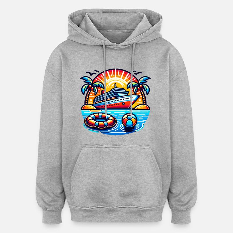 Croisière - Sweat à capuche oversize unisexe - gris chiné