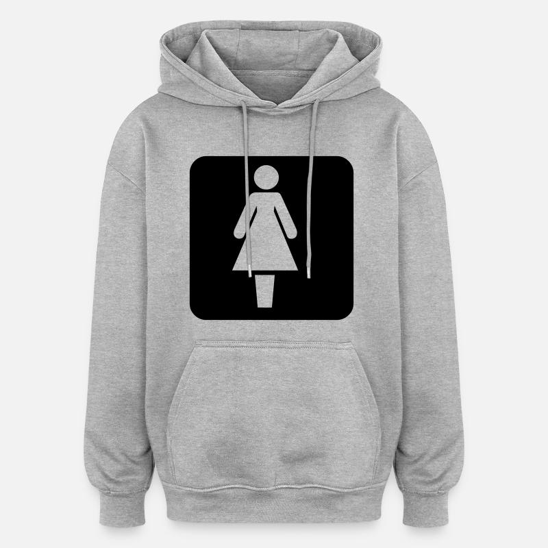 Frau - Sweat à capuche oversize unisexe - gris chiné