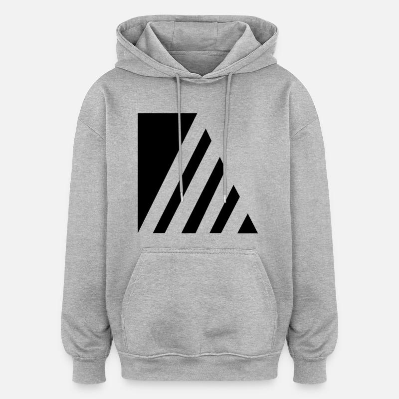 Rayures élégantes - Sweat à capuche oversize unisexe - gris chiné