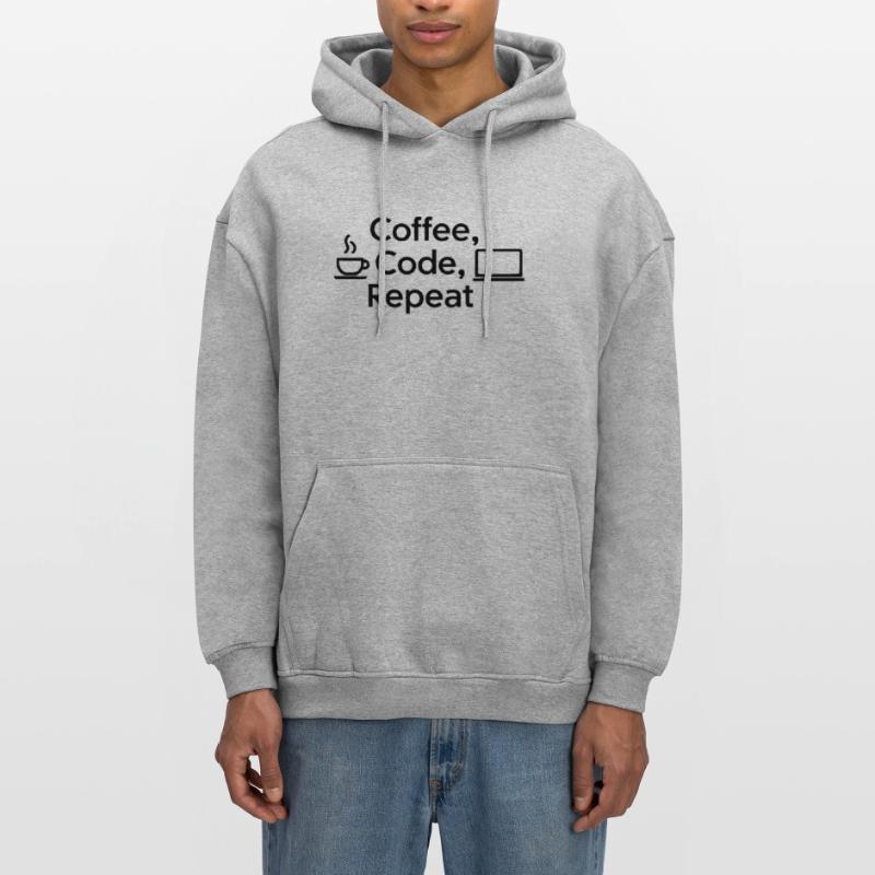 Coffee & Code: Daily Routine Oversized Unisex Hoodie