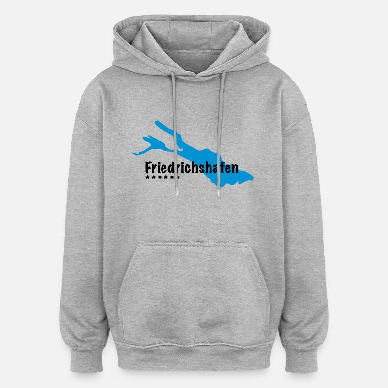 Friedrichshafen Bodensee - Sweat à capuche oversize unisexe - gris chiné