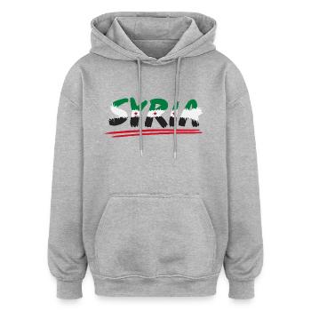 Freie Syrien - Oversized Unisex Hoodie - Grau meliert - Vorne - Noah (186cm)