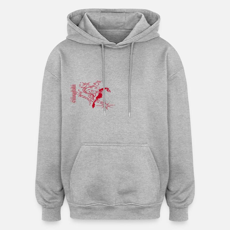 Hiddenseeglücklich logo - Oversized Unisex Hoodie - Grau meliert