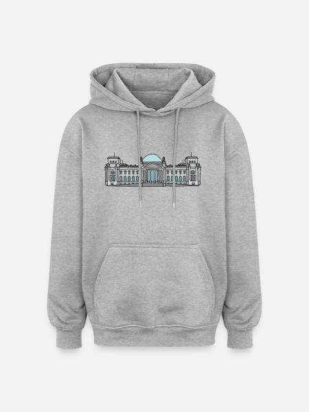Reichstag building BERLIN c - Oversized Unisex Hoodie - heather grey
