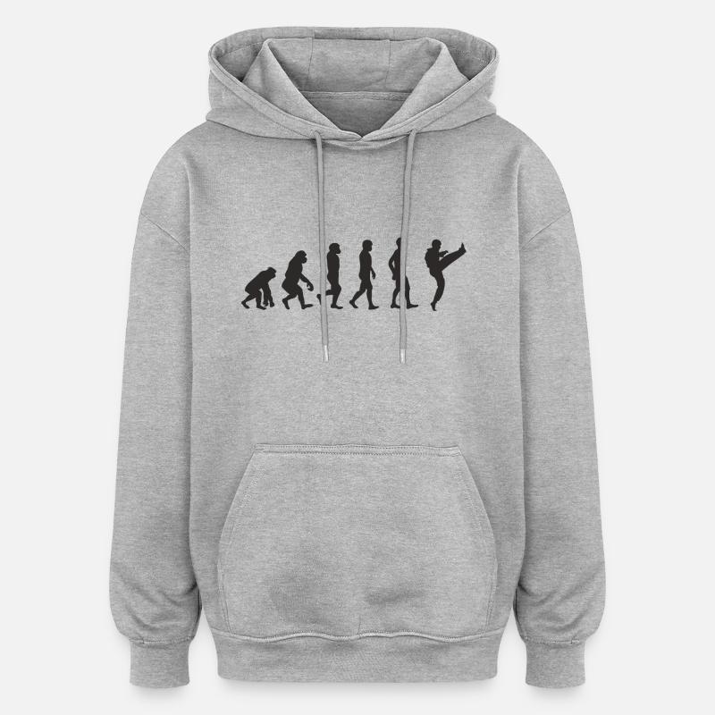 Evolution Karate - Sweat à capuche oversize unisexe - gris chiné