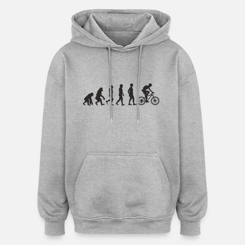 Evolution Bicycle - Oversized Unisex Hoodie - heather grey