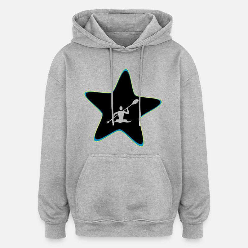 Star de kayak - Sweat à capuche oversize unisexe - gris chiné