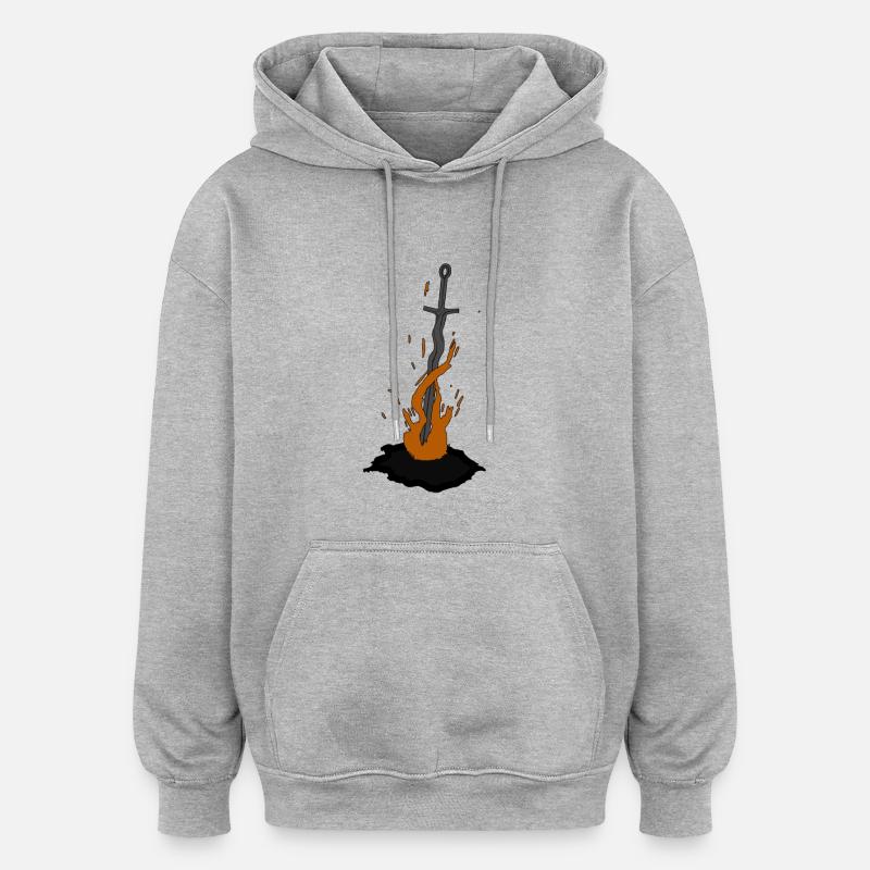 Feu de joie - Balise - Sweat à capuche oversize unisexe - gris chiné